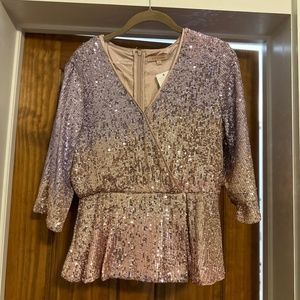 Skies Are Blue Ombré Sequin Kimono Top Size SMALL